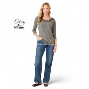 Soft Surroundings stretch jersey sequin beaded top *shop@iamwarrior